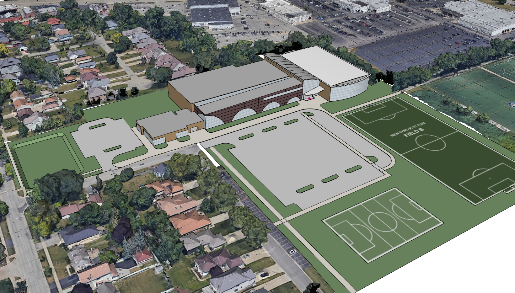 Elmhurst Park District Community Center Rendering